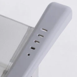 AKTIVE - Chaise Pliante Haute Avec Dossier Haut Réglable 5 Positions, Gris -Matériel De Camping aktive chaise pliante haute avec dossier haut reglable 5 positions gris 5