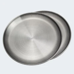 Assiette Plate De Camping | Diamètre Env. 23 Cm | Acier Inox | 2 Assiettes -Matériel De Camping assiette plate de camping diametre env 23 cm acier inox 2 assiettes 2