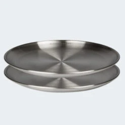 Assiette Plate De Camping | Diamètre Env. 23 Cm | Acier Inox | 2 Assiettes -Matériel De Camping assiette plate de camping diametre env 23 cm acier inox 2 assiettes 5