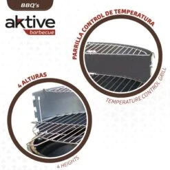 Barbecue Portable Rond 4 Hauteurs Aktive -Matériel De Camping barbecue portable rond 4 hauteurs aktive 2