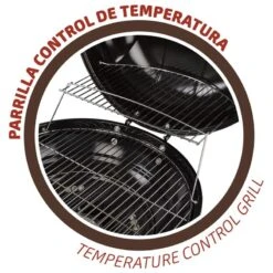 Barbecue Portable Rond Au Charbon De Bois Avec Couvercle Aktive -Matériel De Camping barbecue portable rond au charbon de bois avec couvercle aktive 3