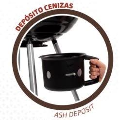 Barbecue Portable Rond Au Charbon De Bois Avec Couvercle Aktive -Matériel De Camping barbecue portable rond au charbon de bois avec couvercle aktive 4