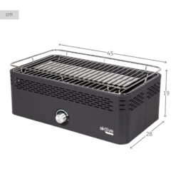 Barbecue Rectangulaire Noir De Table Sans Fumée 45x28x19 Cm Aktive -Matériel De Camping barbecue rectangulaire noir de table sans fumee 45x28x19 cm aktive 3