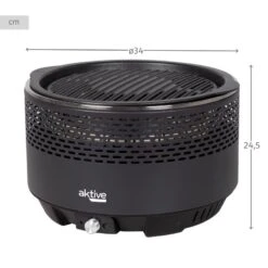 Barbecue Rond Noir Sans Fumée 2 En 1 Ø34 Cm Aktive -Matériel De Camping barbecue rond noir sans fumee 2 en 1 o34 cm aktive 3