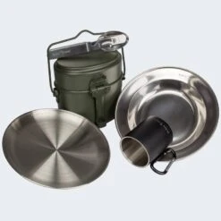 Batterie De Cuisine De Camping, Assiette Plate & Creuse, Couverts Et Tasse Set -Matériel De Camping batterie de cuisine de camping assiette plate and creuse couverts et tasse set 2