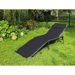 Chaise Longue Torget - Transat - Bain De Soleil 190x60x30 Cm - 150 Kg - Pliable -Matériel De Camping chaise longue torget transat bain de soleil 190x60x30 cm 150 kg pliable 4