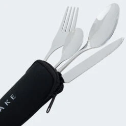 Couverts De Camping Set | Fourchette, Couteau, 2 Cuillères | Incl. Sac | Acier -Matériel De Camping couverts de camping set fourchette couteau 2 cuilleres incl sac acier 3