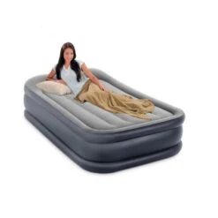 Intex Deluxe Pillow Rest Raised Twin - Lit Gonflable - 191x99x42cm - Avec Accessoires -Matériel De Camping deluxe pillow rest raised twin lit gonflable 191x99x42cm avec accessoires 2