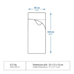 Quechua DRAP DE SAC BASIC EN POLYESTER POUR SAC DE COUCHAGE -Matériel De Camping drap de sac basic en polyester pour sac de couchage 1