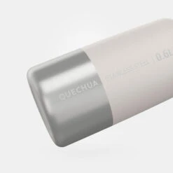 Quechua Gourde Inox 0,6L Avec Bouchon à Vis Pour La Randonnée - Blanc -Matériel De Camping gourde inox 06l avec bouchon a vis pour la randonnee blanc 2