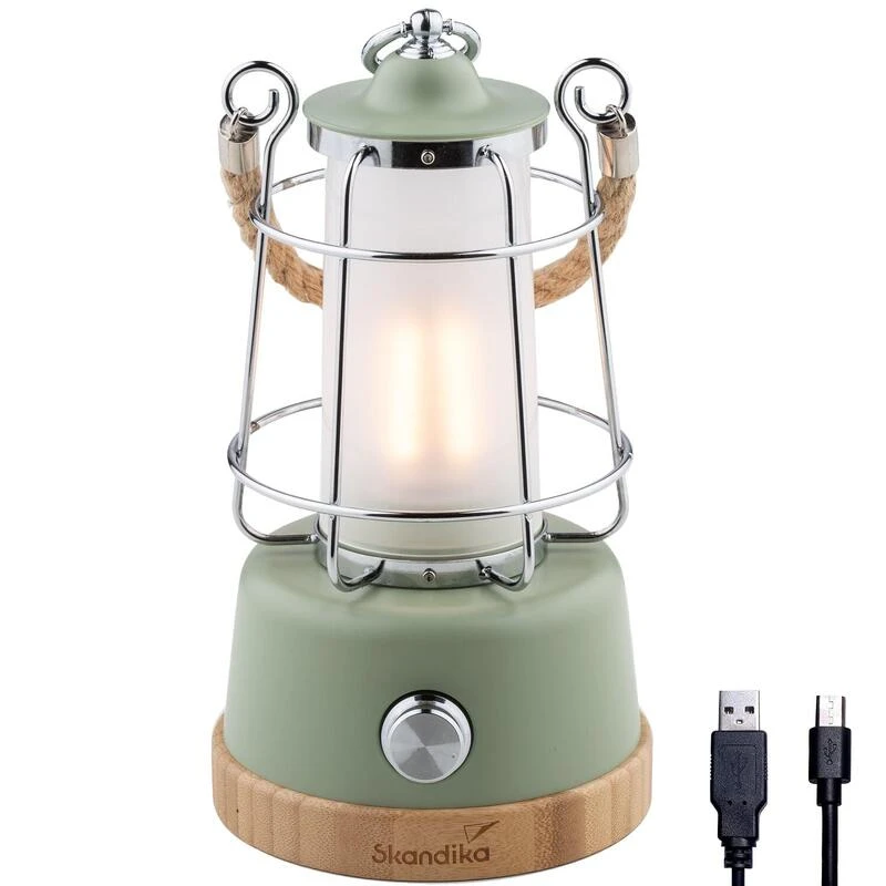 Lampe Lanterne De Camping LED Kiruna - Rechargeable - USB - Bambou - Style Rétro 1 Lampe Lanterne De Camping LED Kiruna - Rechargeable - USB - Bambou - Style Rétro