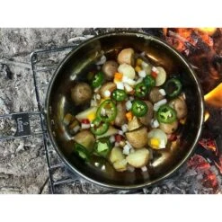 Pathfinder Poêle à Frire Pliable En Acier Inoxydable Avec Couvercle -Matériel De Camping pathfinder poele a frire pliable en acier inoxydable avec couvercle 2