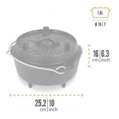 Petromax Dutch Oven FT3-3QT - Avec Pieds -Matériel De Camping petromax dutch oven ft3 3qt avec pieds 3