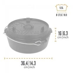 Petromax Dutch Oven FT6-6QT - Sans Pieds -Matériel De Camping petromax dutch oven ft6 6qt sans pieds 2