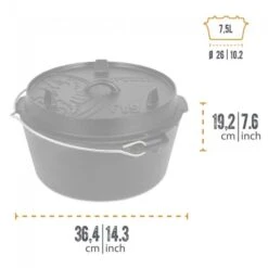 Petromax Dutch Oven FT9-9QT (Sans Pieds) Set - Poêle + Levier De Couvercle + -Matériel De Camping petromax dutch oven ft9 9qt sans pieds set poele levier de couvercle 2