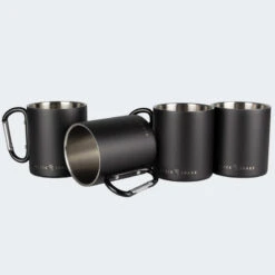 Tasse Thermique De Camping 300 Ml | Mousqueton | Acier Inoxydable | 4 Gobelets -Matériel De Camping tasse thermique de camping 300 ml mousqueton acier inoxydable 4 gobelets 2