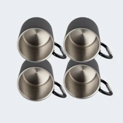 Tasse Thermique De Camping 300 Ml | Mousqueton | Acier Inoxydable | 4 Gobelets -Matériel De Camping tasse thermique de camping 300 ml mousqueton acier inoxydable 4 gobelets 3