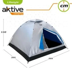 Tente 4 Hommes 205x205x130 Cm Aktive 6 Tente 4 Hommes 205x205x130 Cm Aktive -Matériel De Camping tente 4 hommes 205x205x130 cm aktive 2