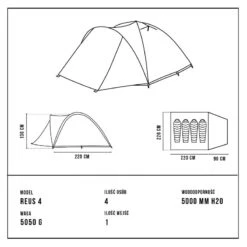 Tente De Camping - Alpinus REUS 4 - 4 Places 9 Tente De Camping - Alpinus REUS 4 - 4 Places -Matériel De Camping tente de camping alpinus reus 4 4 places 2