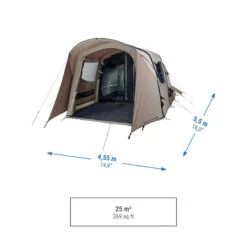 Quechua Tente Gonflable De Camping - AirSeconds 4.2 Polycoton - 4 Personnes - 2 Chambres -Matériel De Camping tente gonflable de camping airseconds 42 polycoton 4 personnes 2 chambres 2